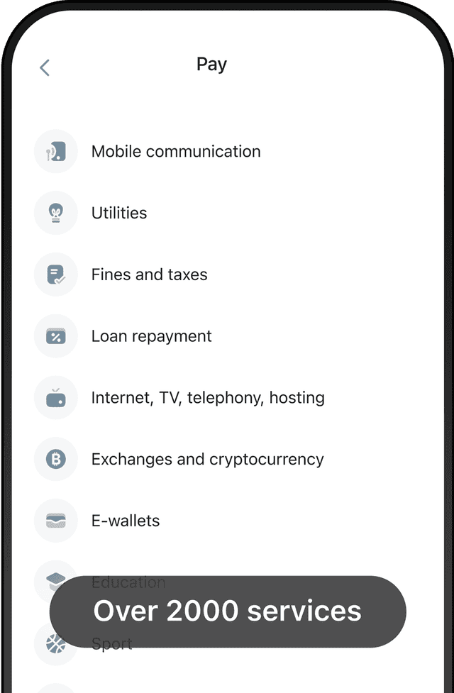 Изображение Payment for mobile services, utilities, and other services